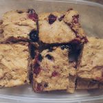 A Birds eye view breakfast bars in a container