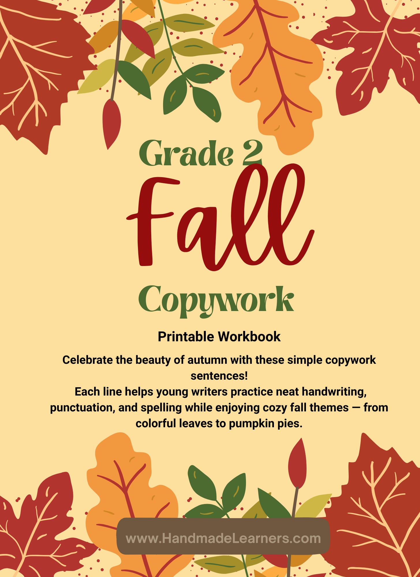 Grade 2 Fall copy work cover page