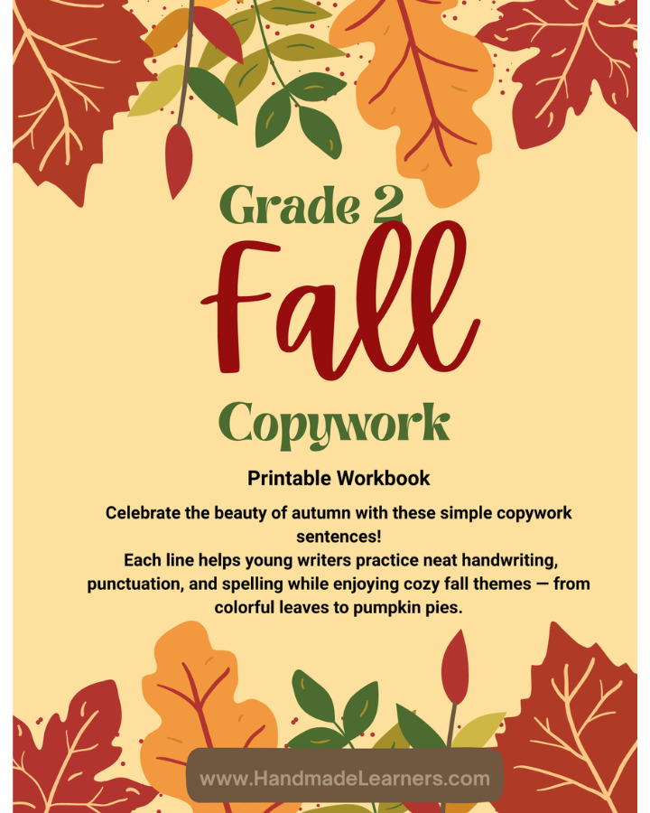Second grade copy work cover page